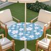 Outdoor Round Table Cover With Geometric Waterproof Elastic Hem Patio Garden Deck