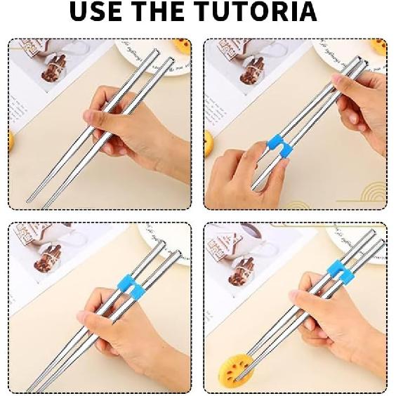 10 Pcs Reble Chopstick Helpers Training Chopsticks Beginners Training Chopsticks for AdultsChinese Chopstick Helper for Adults, Kids, Beginner,