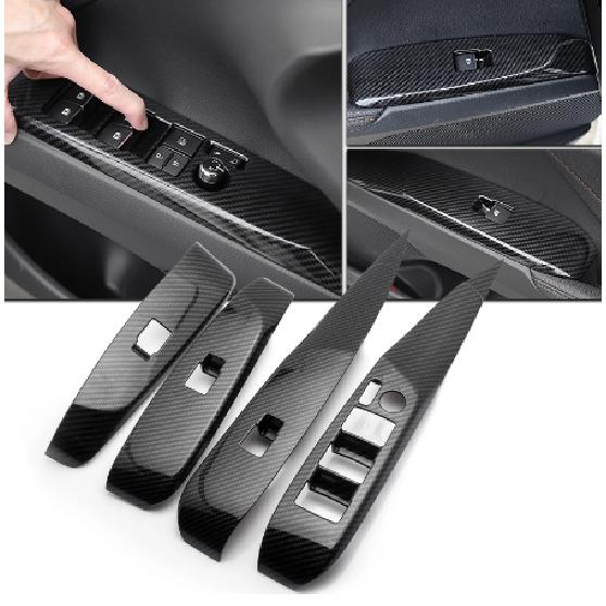 For Toyota Camry 2018- Carbon Fiber ABS Window Lift Switch Button Panel Trim