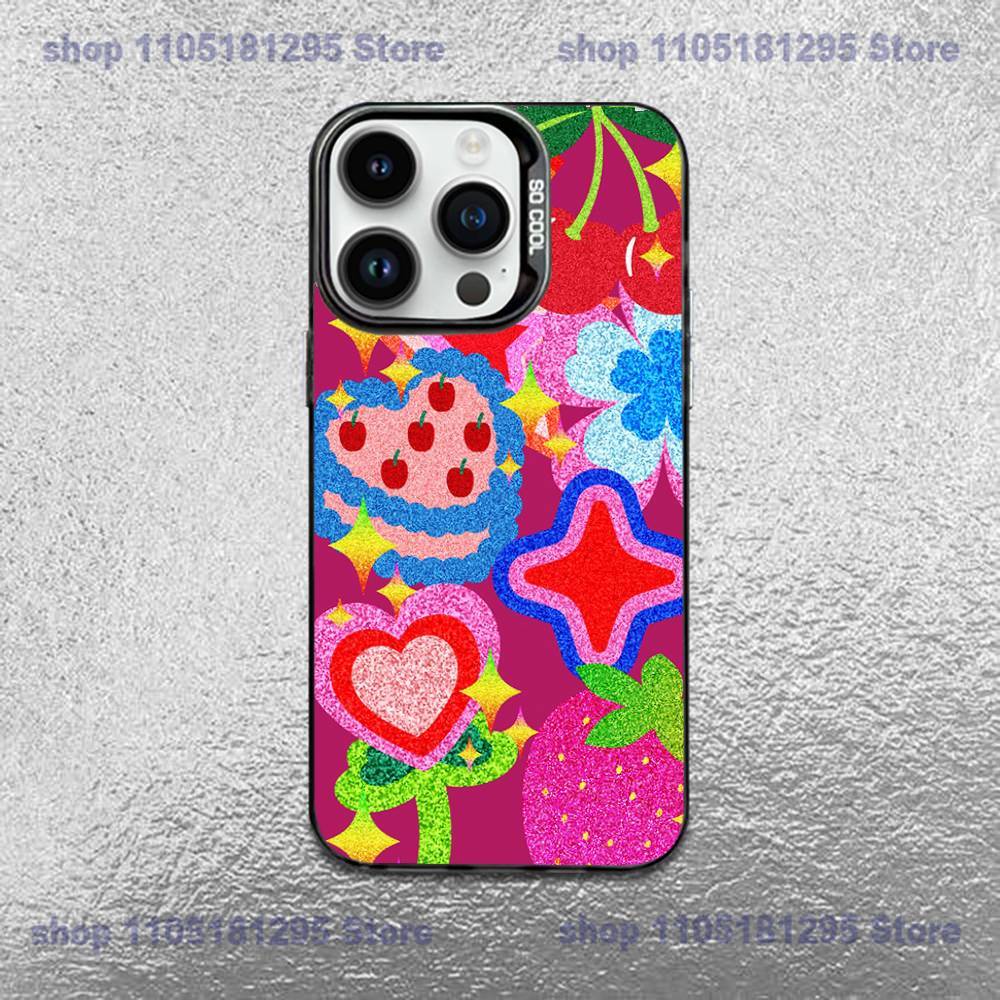 Colorful Star Phone Case For iPhone 17,16,15,14,13,12,11 Pro Max Plus Colorful Gradient Soft TPU Black Cover