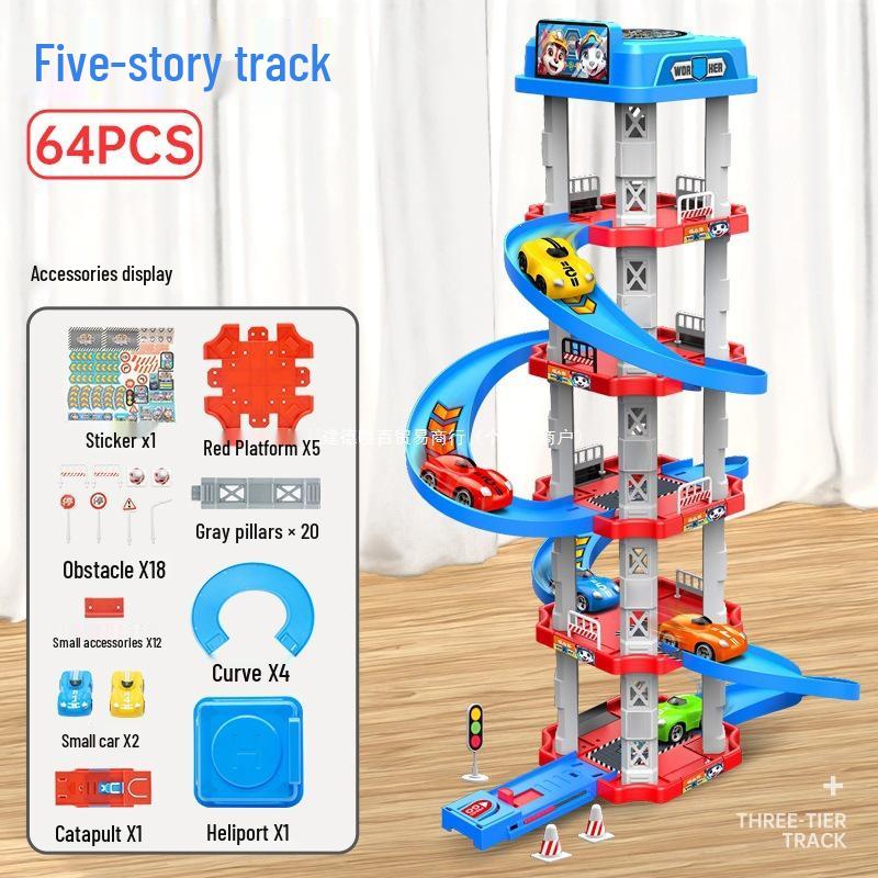 Kids' DIY Racing Car Slide Track Educational Assembly Toy
