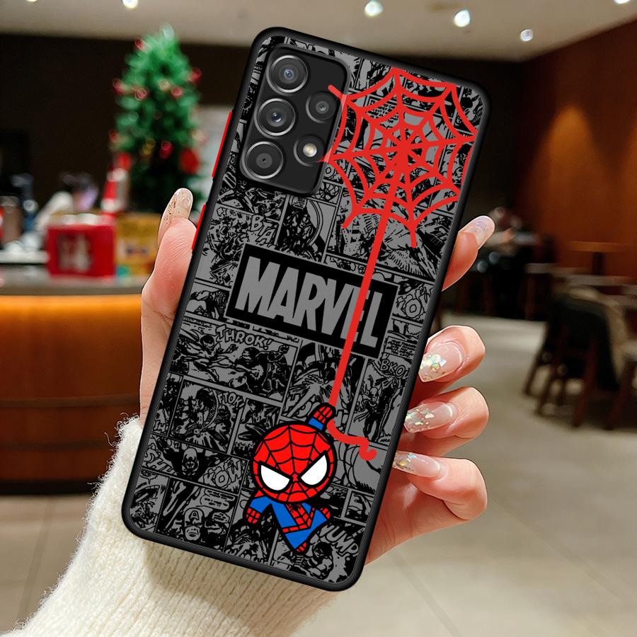 Pouzdro na telefon pro Samsung Galaxy A73 A33 A14 A23 A53 A52S A72 A17 A52 A56 A55 A16 A15 A54 A35 A34 A36 Marvel Roztomilý Spiderman