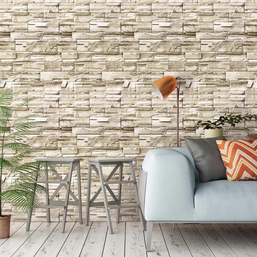 Stone Peel and Stick Wallpaper Decoration Stone Wallpaper Self-Adhesive Wall Paper for Home Decor TV Wall Easy To Peel Stick