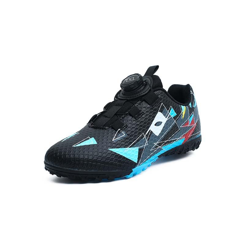 Rotary buckle football shoes breathable non-slip TF broken nails children and adolescents lawn flat game training shoes