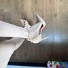 Red-soled High-heeled Shoes, Pointed-toed Thin-heeled Nude High-heeled One-word Buckle Sexy Temperament Single Shoes