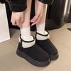 Winter Vintage Warm Velvet Thick Soled Casual Snow Boots for Women Versatile Plush Comfortable Slip On Chunky Cotton Boots