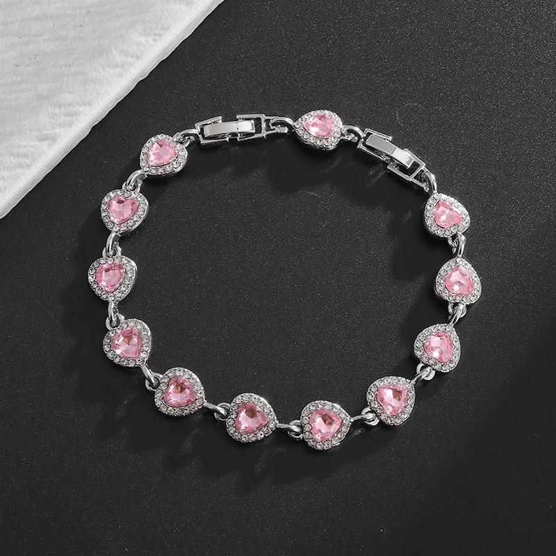 Bracelet Charm Élégant pour Femme Incrusté de Cristal Mode Bijoux de Fiançailles Mariage