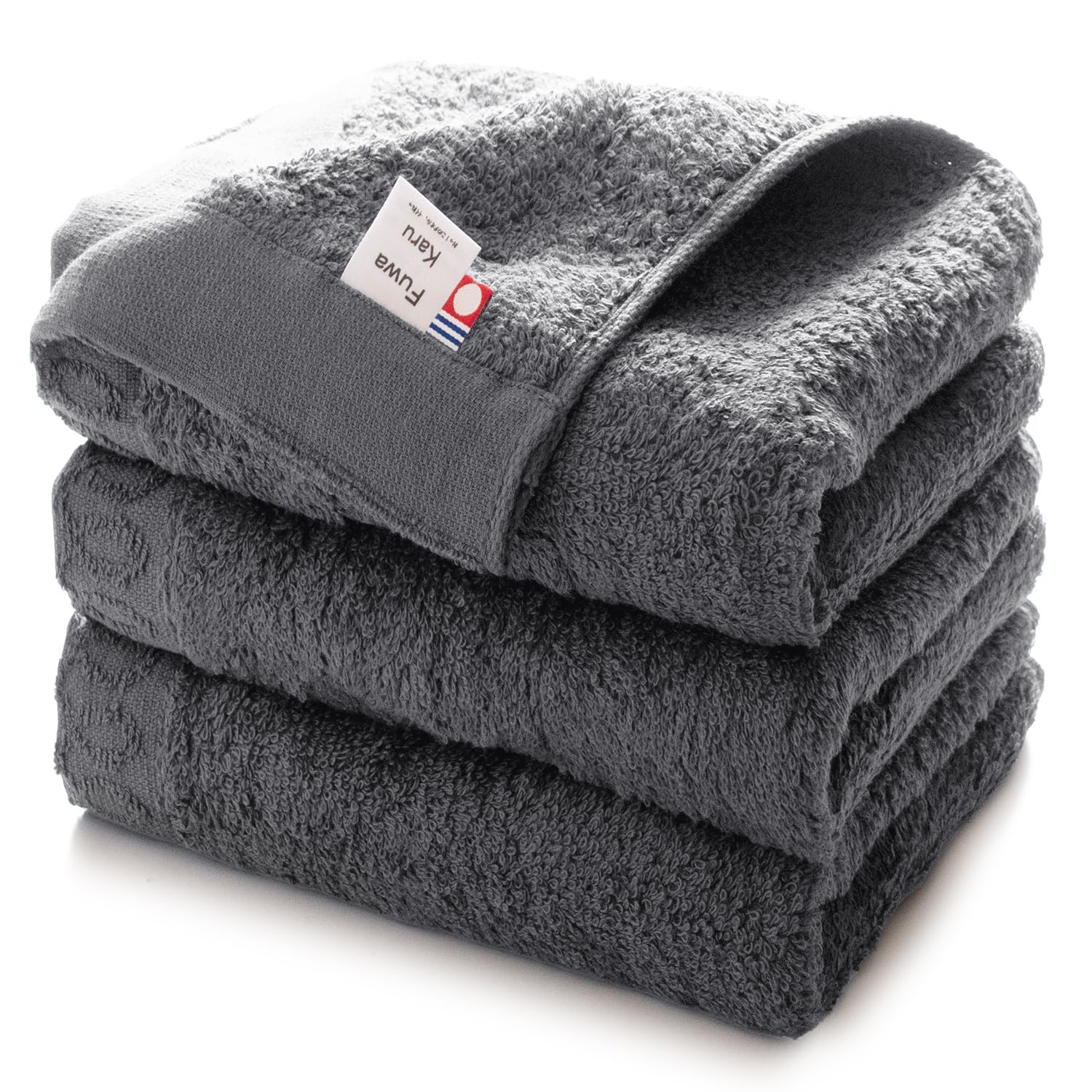 

Transparan Imabari Face Softly Made in Japan Towels, 3-Piece Set, Soft, Absorbent, Quick-Drying, Lightweight, Thick, 100% Cotton, Twisted, (Charcoal