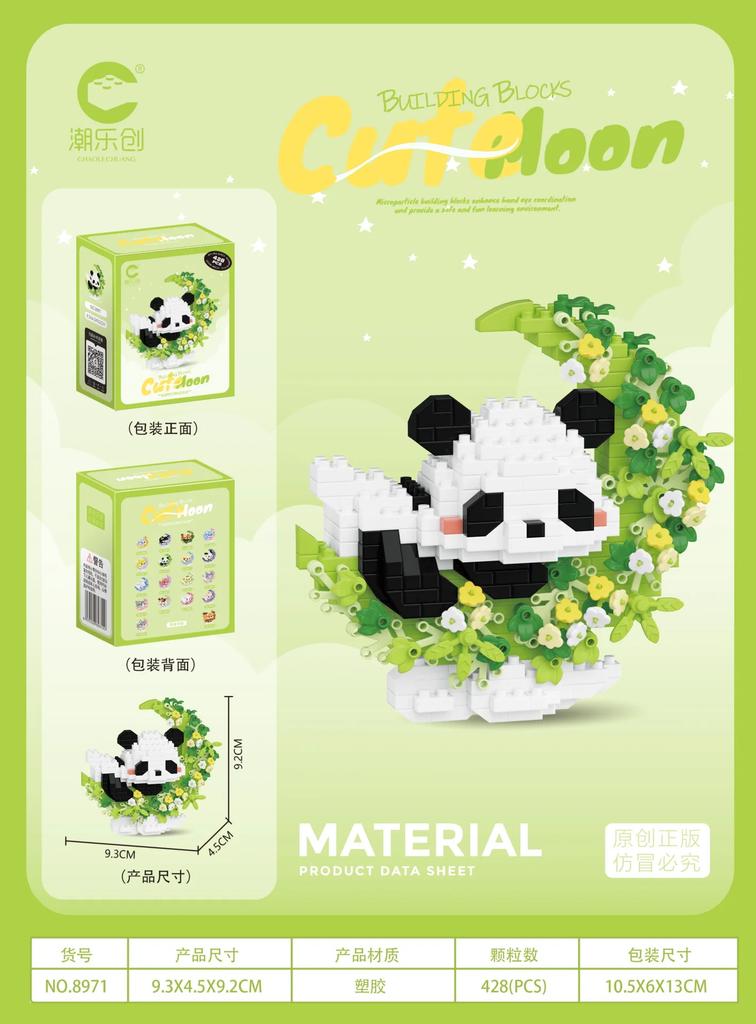Animales Pequeños Panda Gato Flor Luna Dibujos Animados Animación Bloques de Construcción Juguete Kawai Modelo de Montaje Niños Niñas Regalo de Navidad