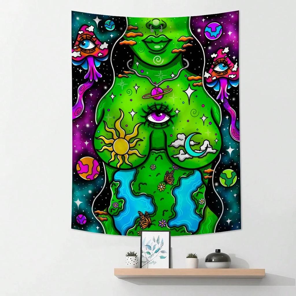 Nature Scenery Polyester Tapestry Decorative Wall Hanging for Living Room Bedroom Office Dorm Party Kitchen Wall Decor