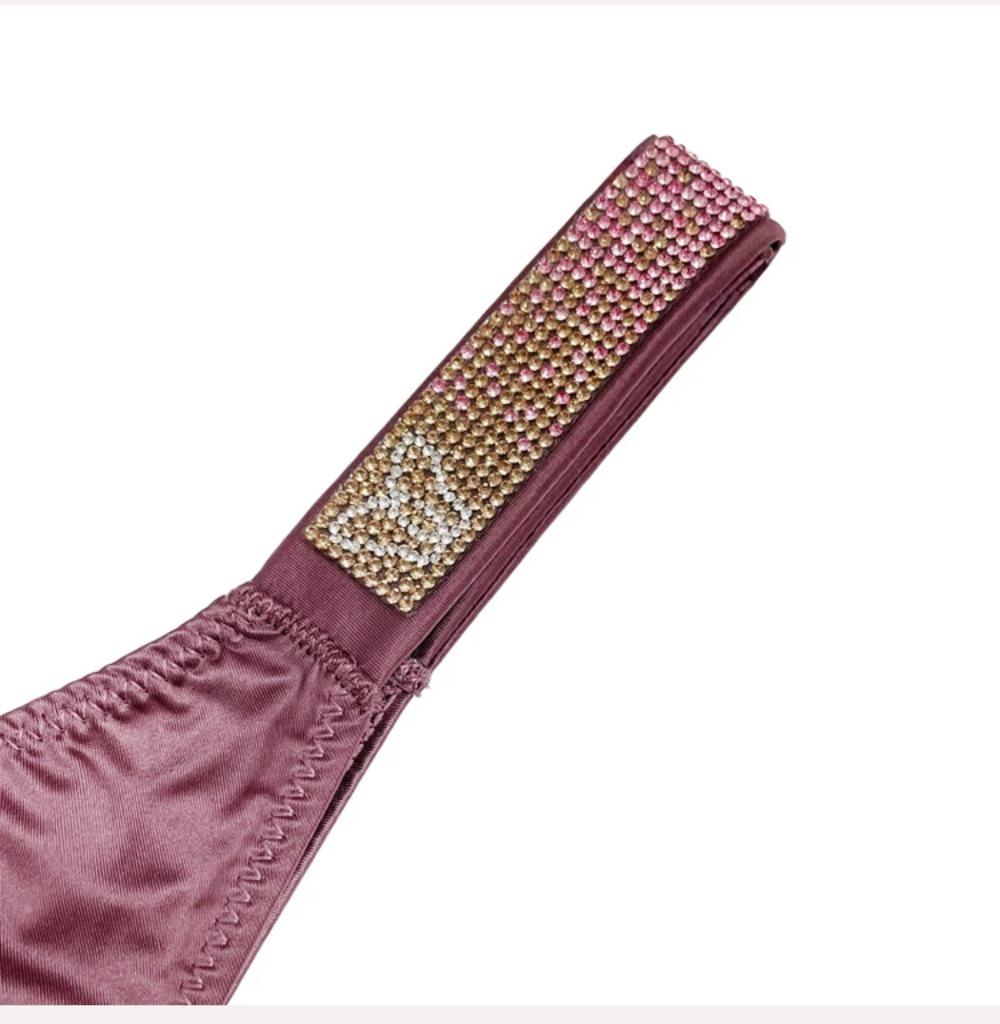 Europäischer & Amerikanischer Sexy Strass-G-String Tanga - Niedrige Taille, Hoher Schnitt, Bling-Stern-Design