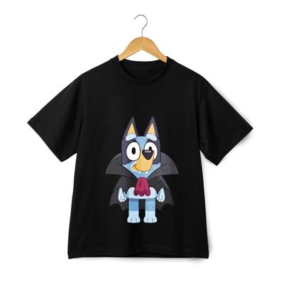 T-shirt Imprimé Chien Vampire Cartoon Buley | Manches Courtes Décontracté Unisexe