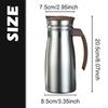 0.8 Liter Stainless Steel Insulated Carafe, Coffee Pot for Cold Drinks, Leakproof Lid, Beverage