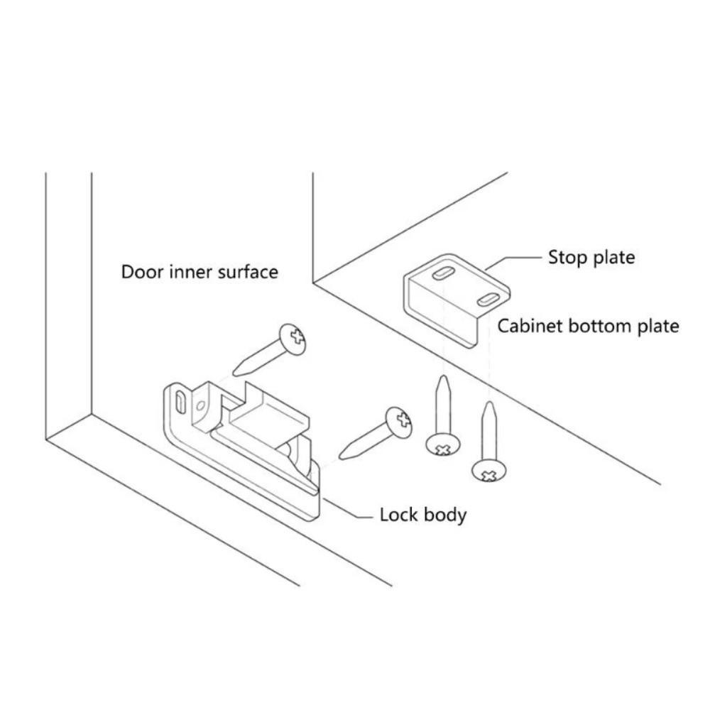 Reliable Cabinet Door Lock Hardware Modification Durable Furniture Lock Easy to Install Drawer Retainer Lock Hardware