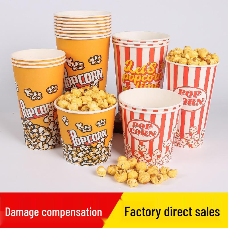 Thickened Disposable Popcorn Bucket for Takeaway & Street Stalls