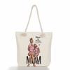 Multifunctional Mom Series Printed Thick Rope Shoulder Beach Bag Casual Large Capacity Handbag 7617