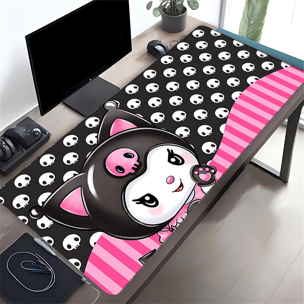 Kuromi Themed XXL Mouse Pad - Non-slip Rubber Desk Mat for Gaming and Office Use, Multi-Function Keyboard and Mouse Pad, Ideal Gift for Chri