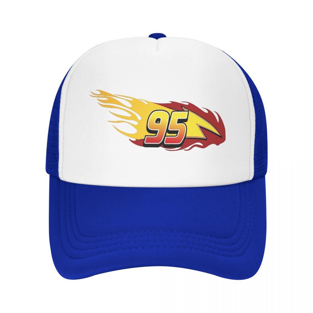 Lightning Mcqueen Number 95 Fire Sally Mesh Caps Merch for Men Women Adjustable Snapback Mesh-Back Summer Breathable Hats