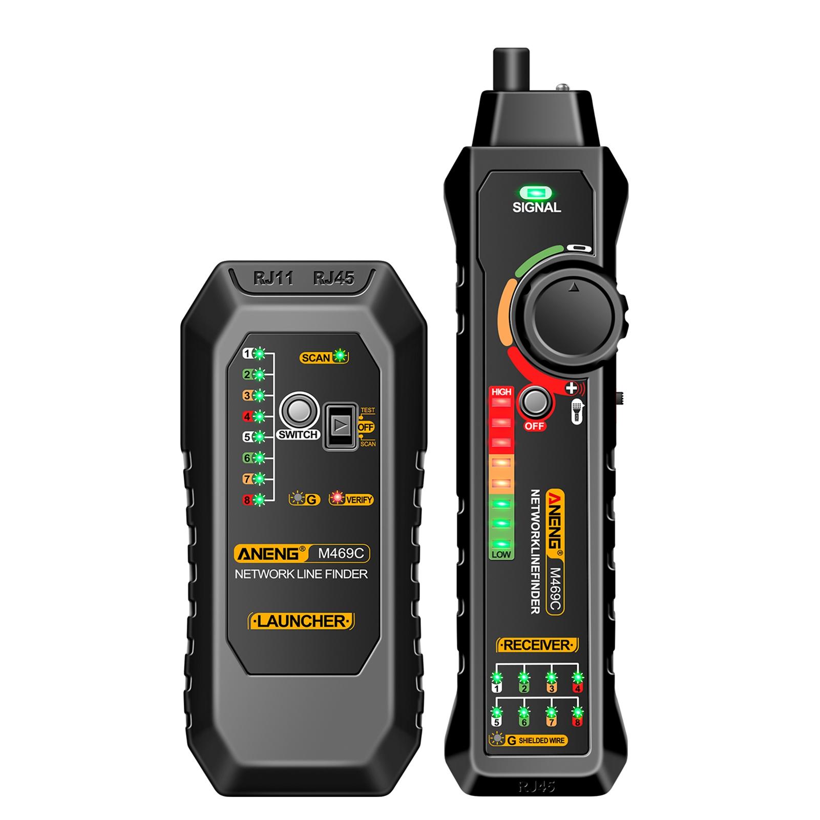 

ANENG M469C Многофункциональный сетевой кабельный искатель RJ45 RJ11 LAN тестер кабеля сетевой инструмент провод чёрный