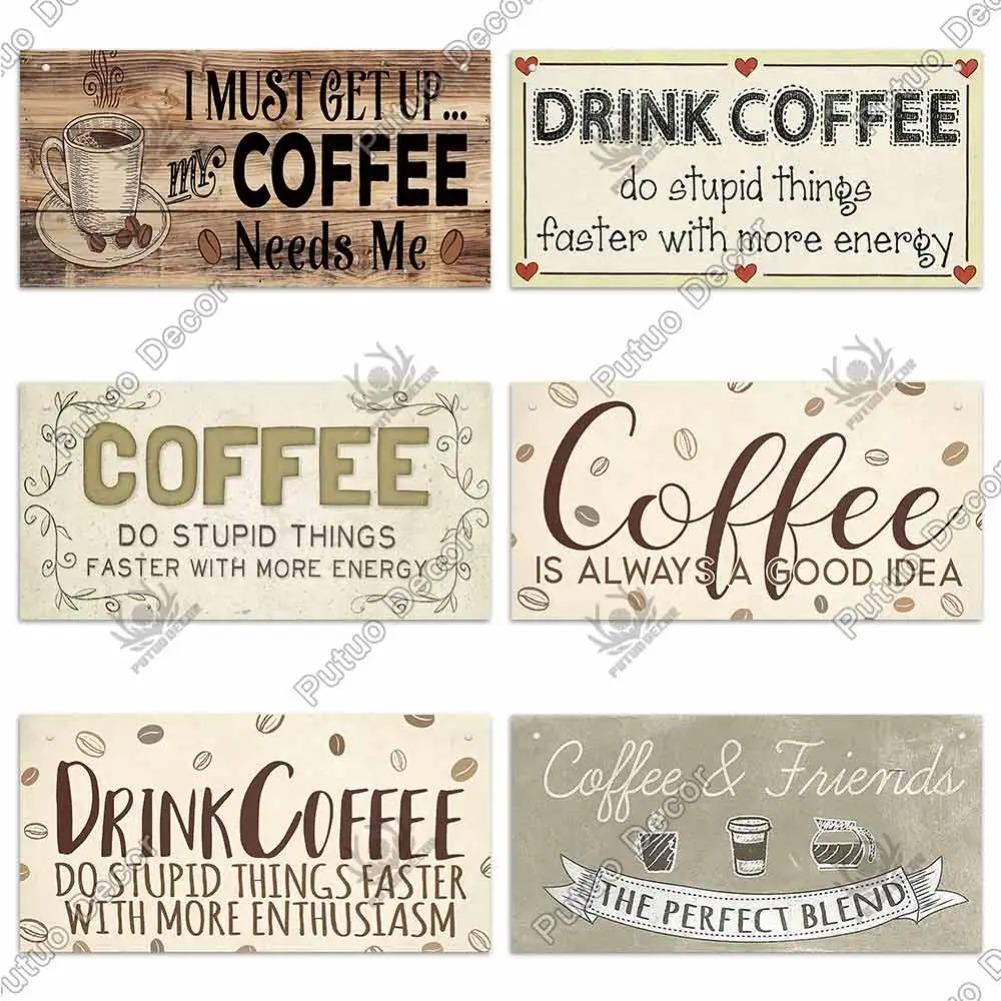 Coffee Metal Hanging Signs Decorative Plaques Door Aluminum Plaque In Home Decor Cafe Kitchen Hanging Home Decor