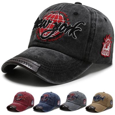 Men Women Spring Summer Baseball Cap Letter Embroidery Cap Sun Visor Hats Fishing Hat Denim Peak Cap
