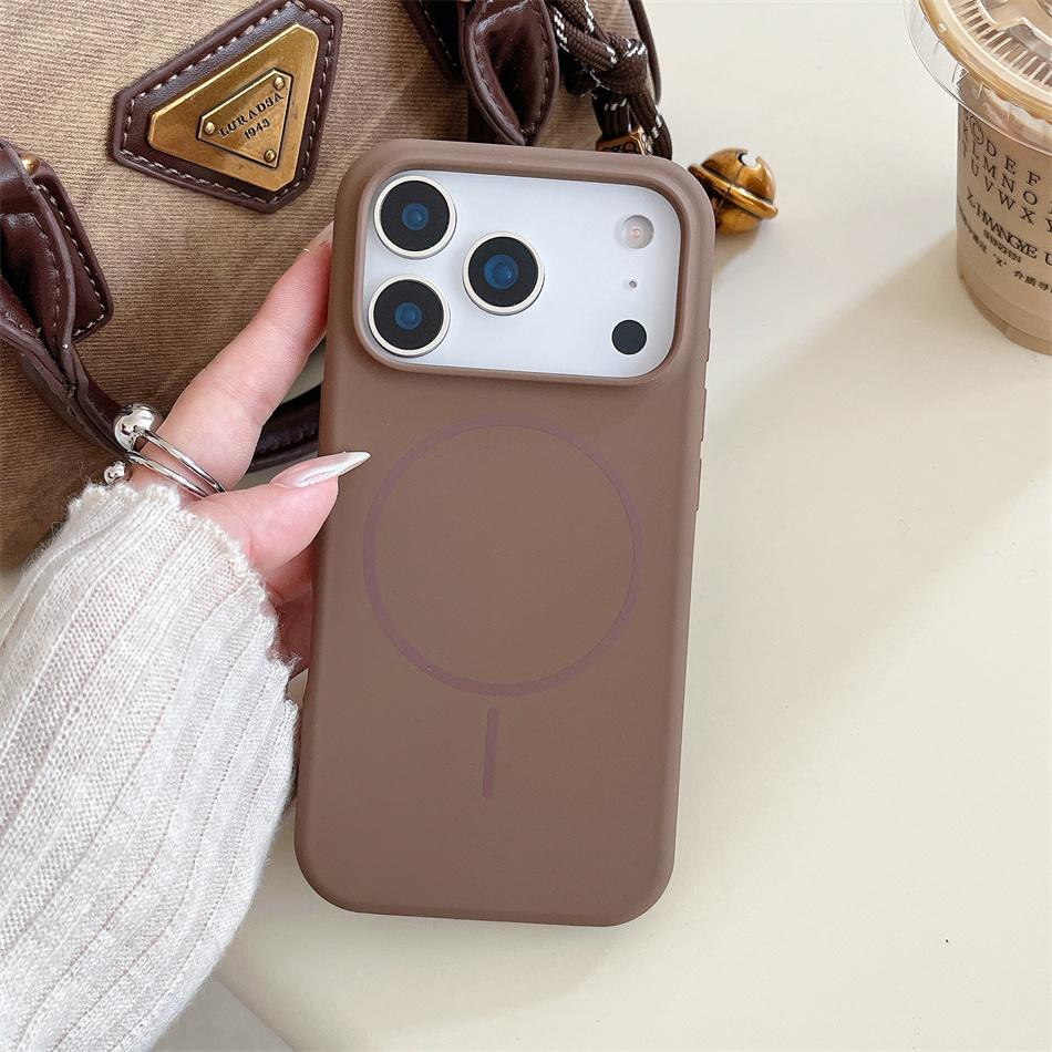 Luxury Skin Feel Magnetic Phone Case For iPhone 17Air 16 ProMax 15 14Plus 13 12 11 Wireless Charging Liquid Silicone Shockproof Cover Fundas