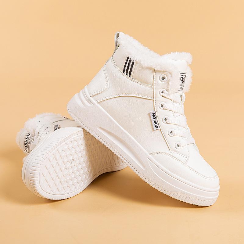 2025 new winter high-top thick baseplate shoes non-slip, wear-resistant and warm casual shoes women's velvet thickened cotton shoes