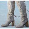 New Style Popular Women Fashionable Casual Vintage Retro Long Knee-high Cowboy Boots Square Heel Shoes Boots Woman Zapatos Mujer
