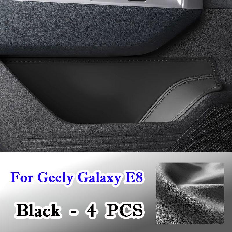 For Geely Galaxy E8 2023 2024 2025 Car Door Groove Mat Leather Glove Box Front Rear Side Car Door Side Storage Box Accessories