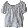 2025 Sommer Koreanisches Süßes Spitzenbesatz Babydoll Top - Damen Kurzarmshirt