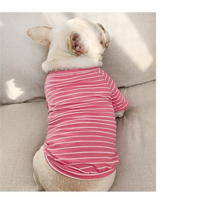 Summer Dog Sweater Korean Version of The Puppy Clothes Teddy Striped Cotton T-shirt Small Dogs Garfield Cat Mimi Two-legged Clothes