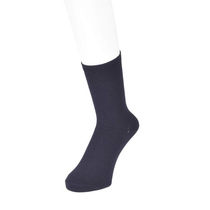 [Fukusuke] School Socks 5-Pair Set (Crew Length x White, Black, Navy) Girls' Navy Japan 13cm (13-15cm) (FREE Size) 13.0-15.0 cm