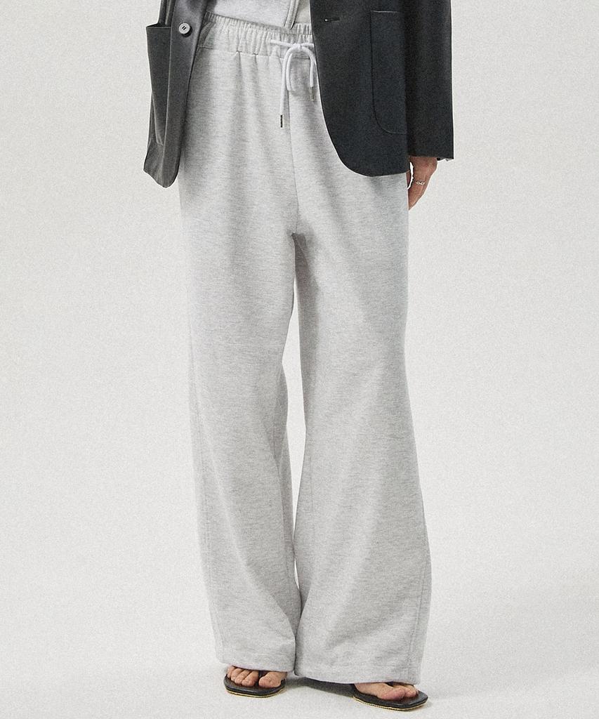 Aheule Aro Oversized Wide Drawstring Sweatpants_White Melange