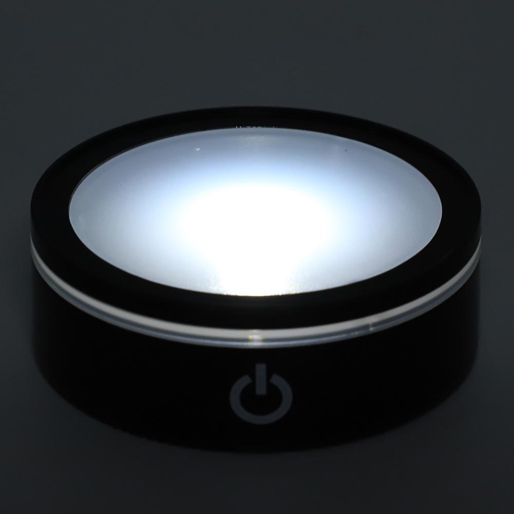 Black LED Touch Control Base, Multi-Color Lighting Modes for 3D Sculpture Display, USB Battery Powered