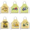 Car Pattern Children's Apron Vehicle Theme Printed Apron New Cleaning Clothes  Home Use