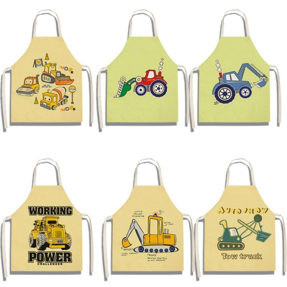 Car Pattern Children's Apron Vehicle Theme Printed Apron New Cleaning Clothes Home Use