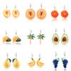 Pendientes creativos con forma de gancho de fruta fresca de coco para mujer, joyería para fiestas de verano