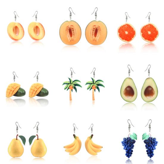 Boucles d'oreilles créatives en forme de fruits frais en noix de coco pour femmes, bijoux de fête de vacances d'été