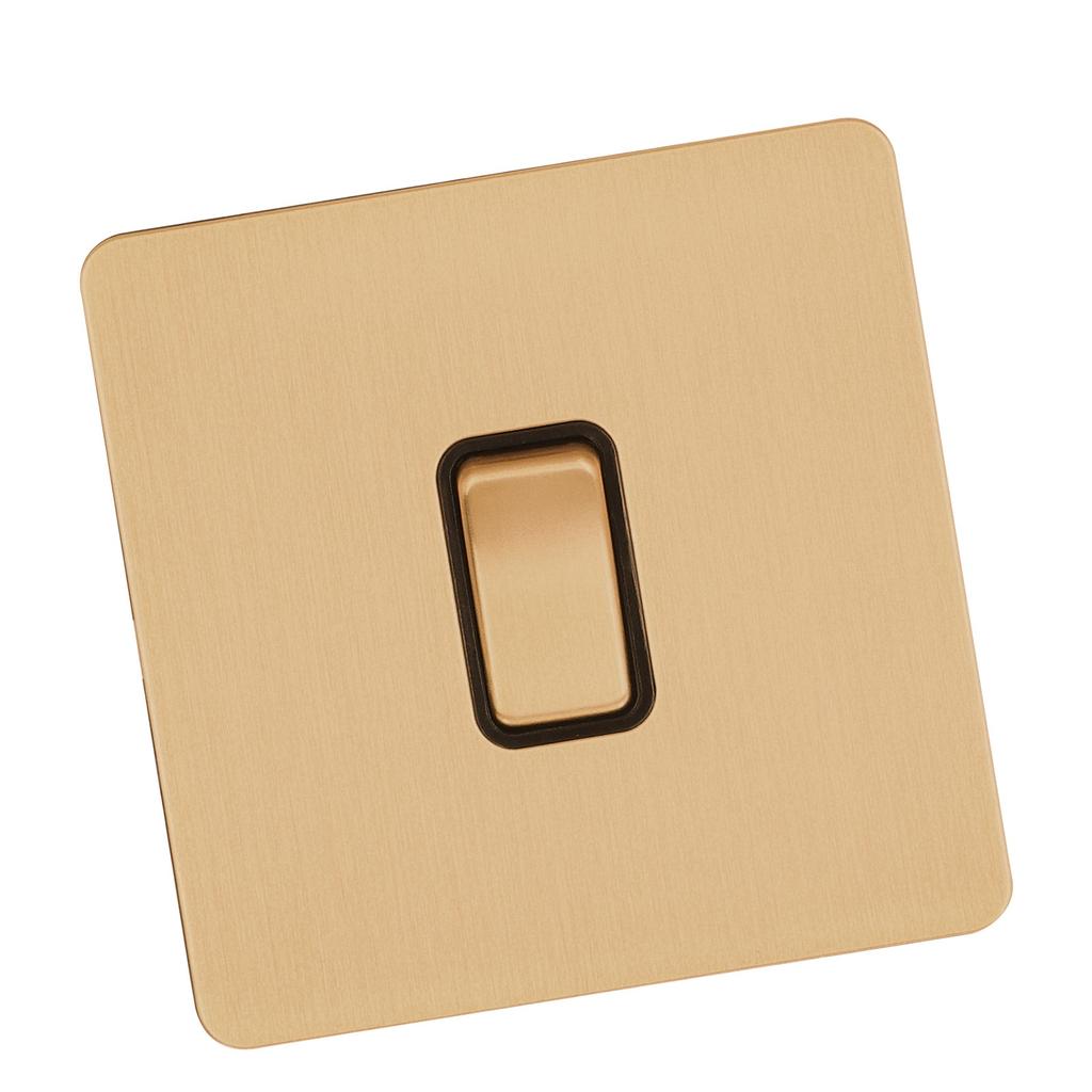 Button Plate Switch Imitation Gold Color Double Control Stainless Steel Panel Wall Push Button