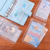 5pcs A5 Binder Zipper Pocket,6 Holes Economy Cash Envelope Transparent Zipper Folder for 6 Rings Economy Binder Notebook