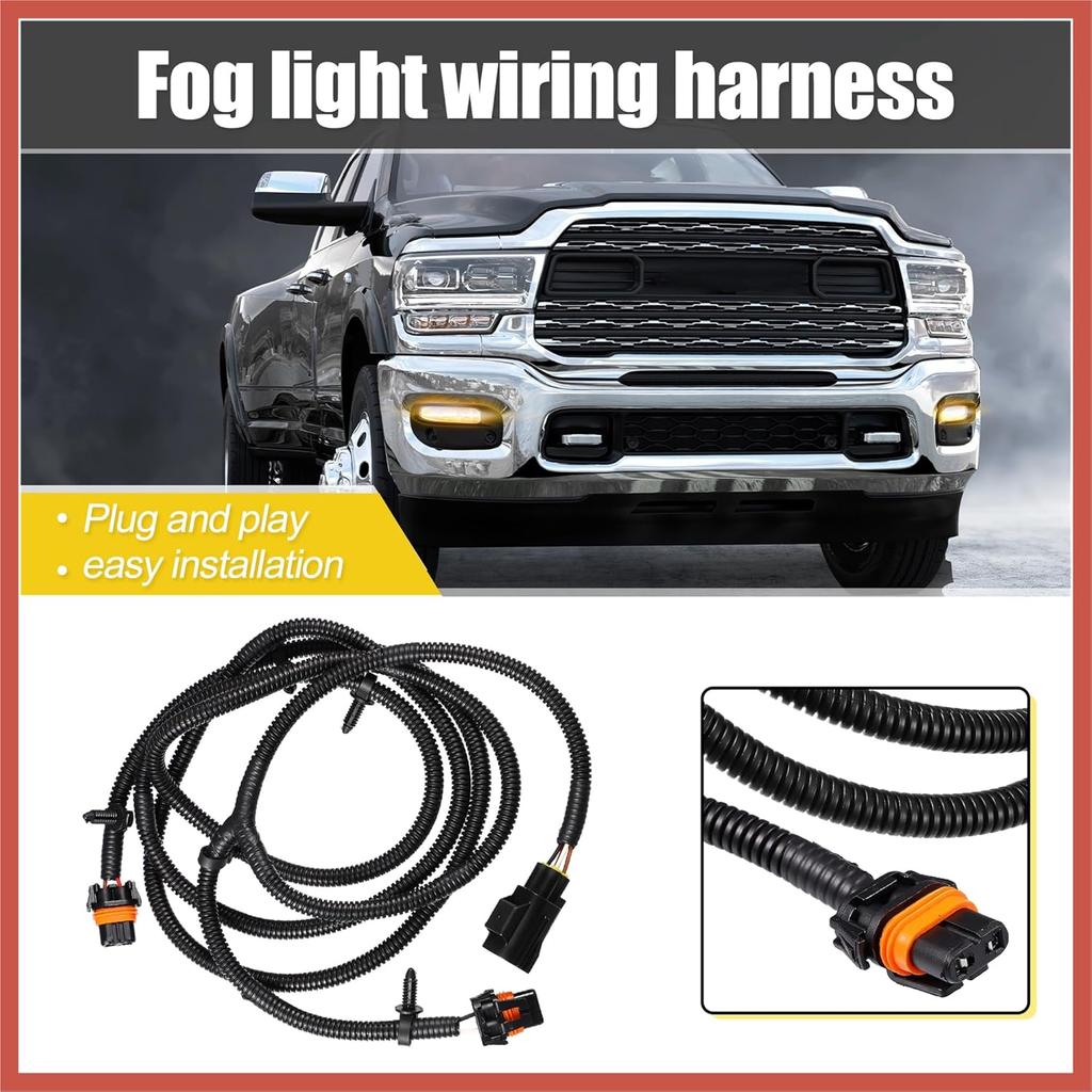 ACROPIX Fog Light Jumper Wiring Harness for Dodge for Ram 3500 2010 for Ram 2500 3500 4500 5500 2010-2018 Replace 68046303AC Car Parts