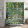 Beautiful Greenery Shower Curtain Rustic Bridge Design for Bathroom Decorations Waterproof Fabric with Hook Rings Perfect Gift I