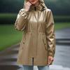 Giacca Donna Impermeabile Antivento Leggera Giacca Antipioggia con Tasche Cappotto Antipioggia Impacchettabile da Donna con Cappuccio