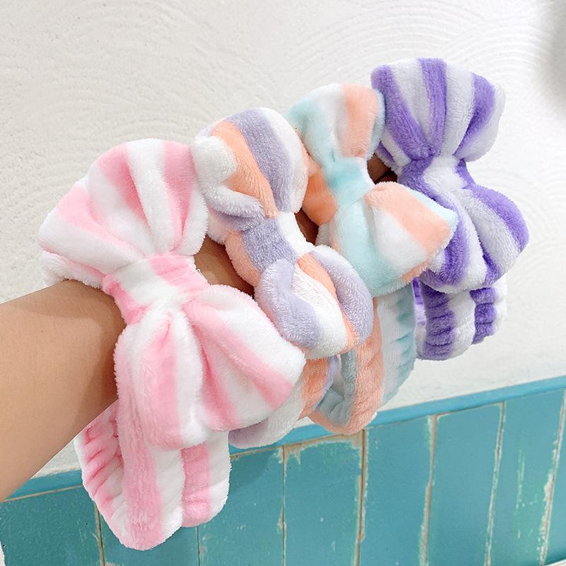 Cute Coral Fleece Soft Bow Headbands For Women Girls Fashion Bath Hair Holder Hairbands Hair Bands Headwear Hair Accessories