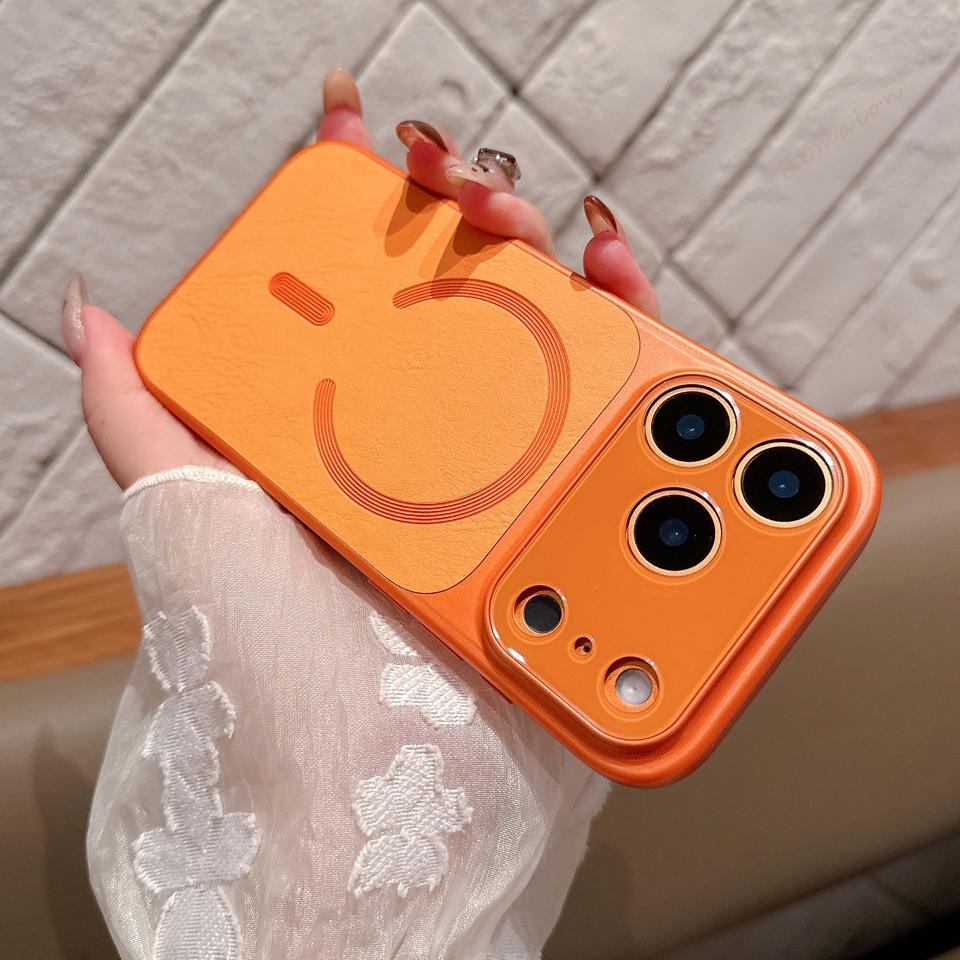 Official Leather Magnetic Phone Case For iPhone 17 Air 15 14 13 16 17 Pro Max 14 15 16 Plus Magsafe Protector Shockproof Cover