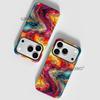 European and American Abstract Art Oil Painting Smudged Gilt Thread Apple 14 Magnetic Mobile Phone Case Film Two-in-one iPhone17