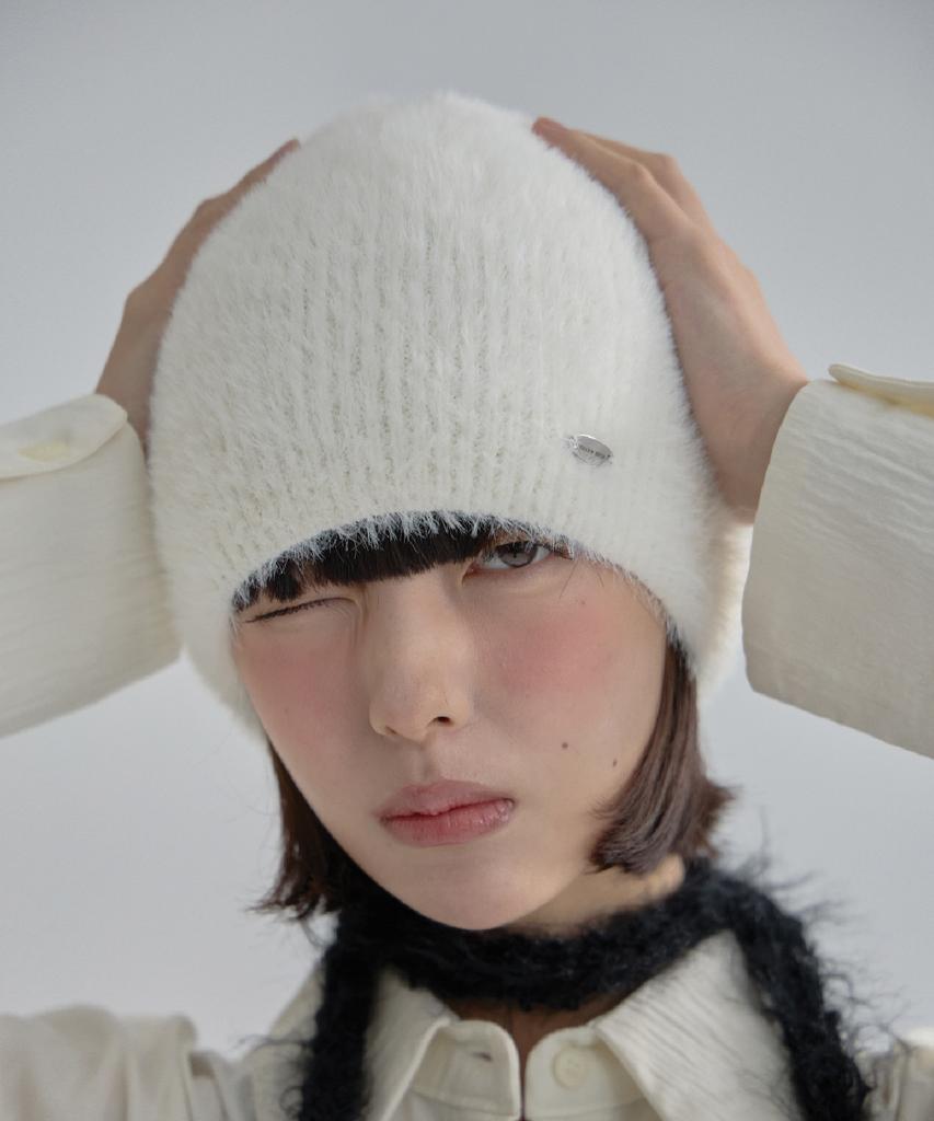Mualeumoa Fluffy Knit Beanie-Ivory