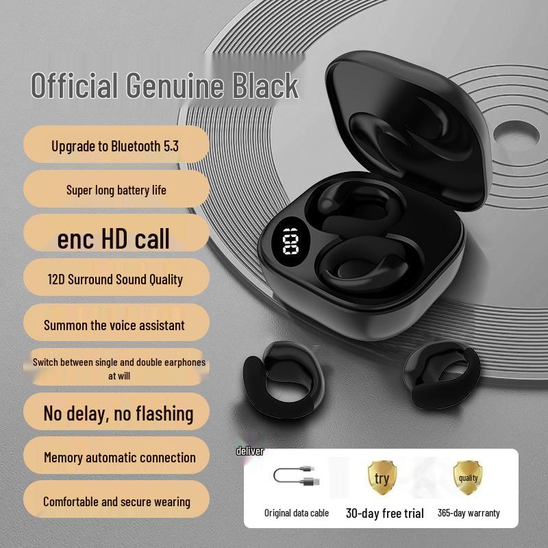 2025 Kabellose Knochenschall-Ohrclip-Kopfhörer: Lange Akkulaufzeit, In-Ear, Unisex-Ohrbügeldesign