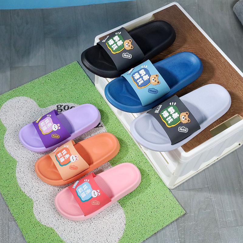 Summer couple indoor and outdoor slippers cartoon thick bottom home bathroom bath sandals men and women