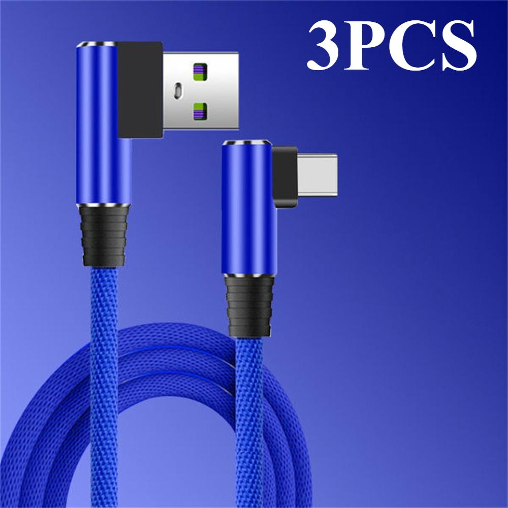 40W 5A USB To Type C Fast Charging Cable 90 Degree Elbow Weave Charger Data Cable USB Type-C Charge Adapter Wire 0.25/1/1.5/2M